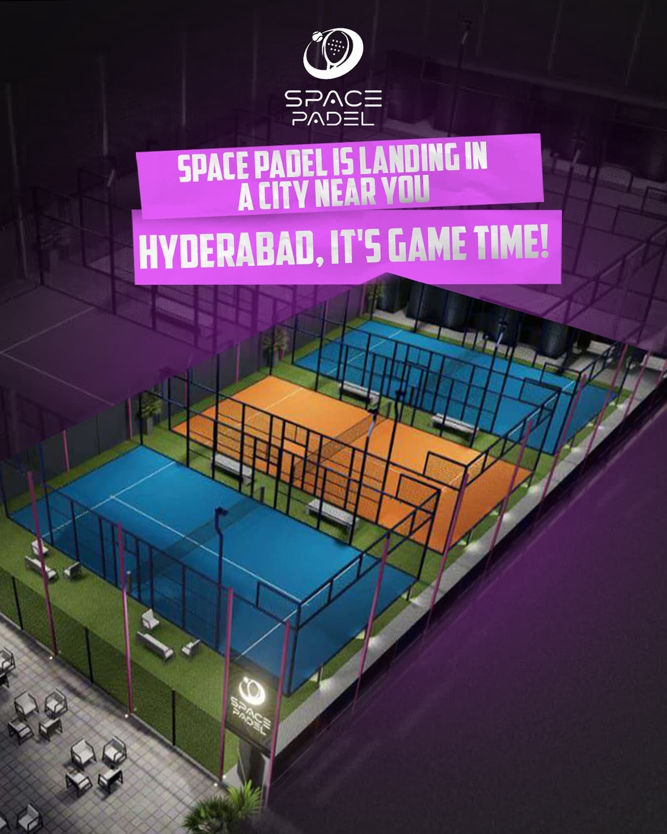 Space Padel launch ad designed by Novtex Global
